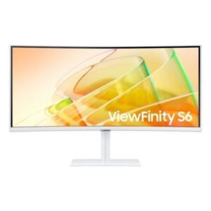 Monitor Profesional Ultraparonámico Curvo Samsung ViewFinity S6 S34C650TAU 34"/ UWQHD/ Multimedia/ Regulable en altura/ Blanco