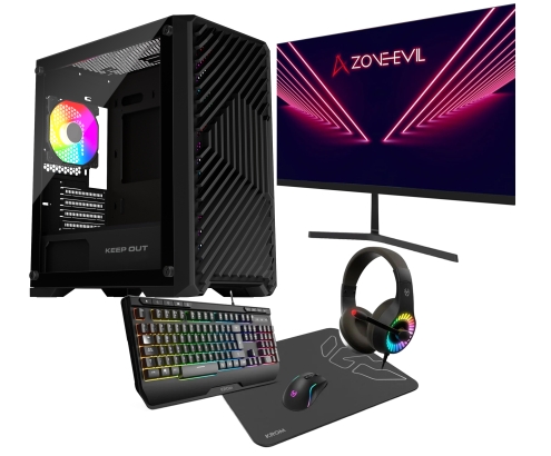 Zone Evil Core AMD Ryzen 5 4500/16GB/1Tb SSD Nvme RTX 3050 Windows 11 + Monitor 24 + Combo