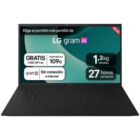 Portátil LG Gram 15ZD80T-G.AX55B Ryzen AI 5-340/ 16GB/ 512GB SSD/ 15.6'/ Sin Sistema Operativo